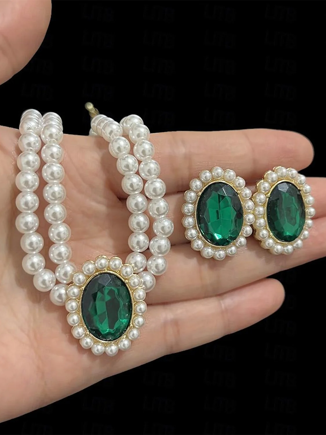 One-piece Suit Acrylic Earrings Necklace For Women's Fall Wedding Pendant Necklace Set - QUGEX