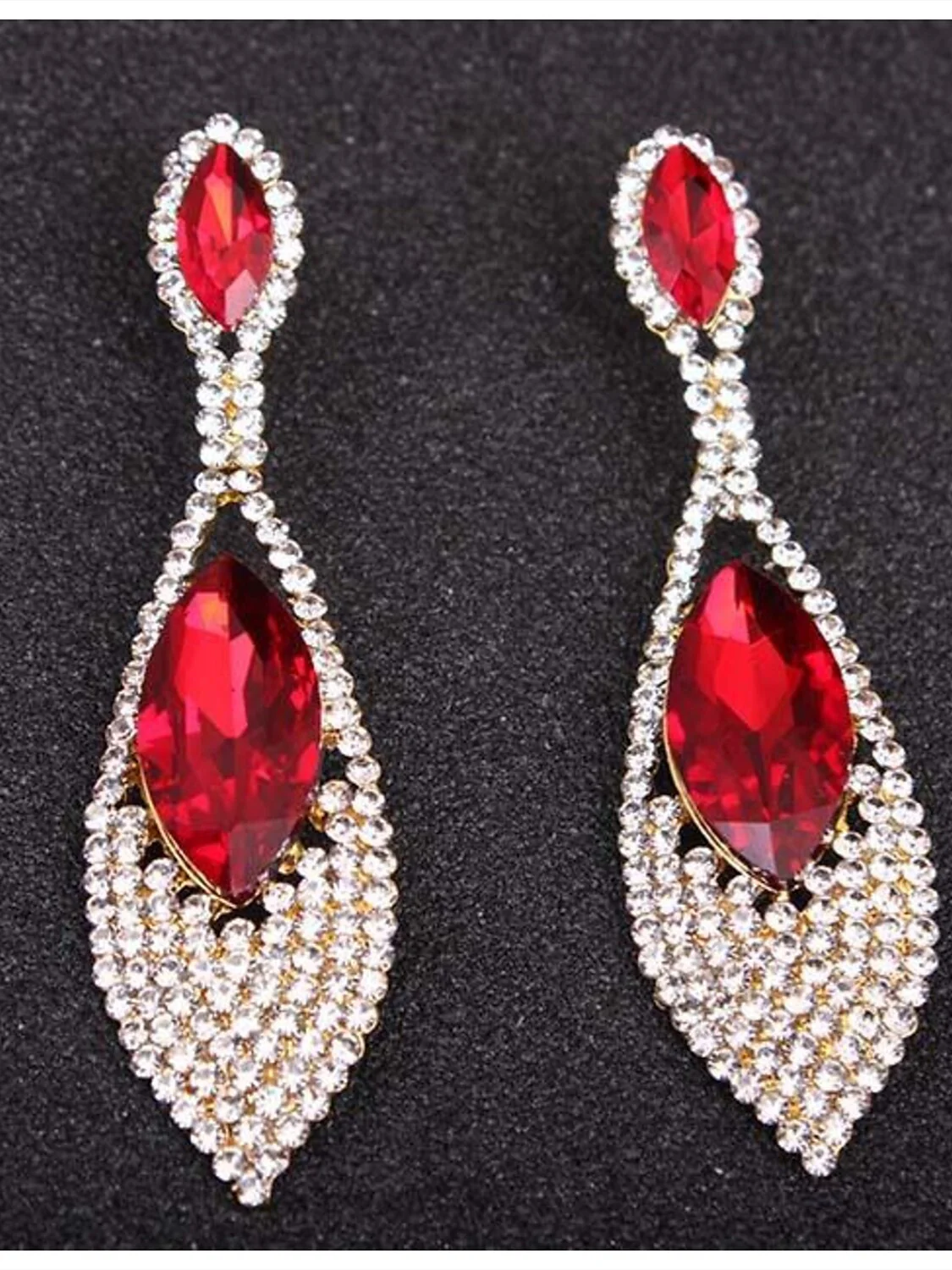 Stud Earrings For Women's Wedding Work Daily Long Drop Hoop Luxury European Sweet Earrings - QUGEX