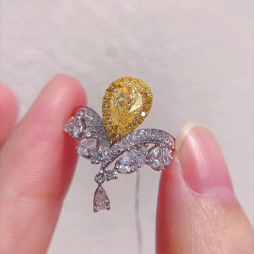 Luxurious Sparkling Delicate Double Color Adjustable Rhinestone Ring - QUGEX