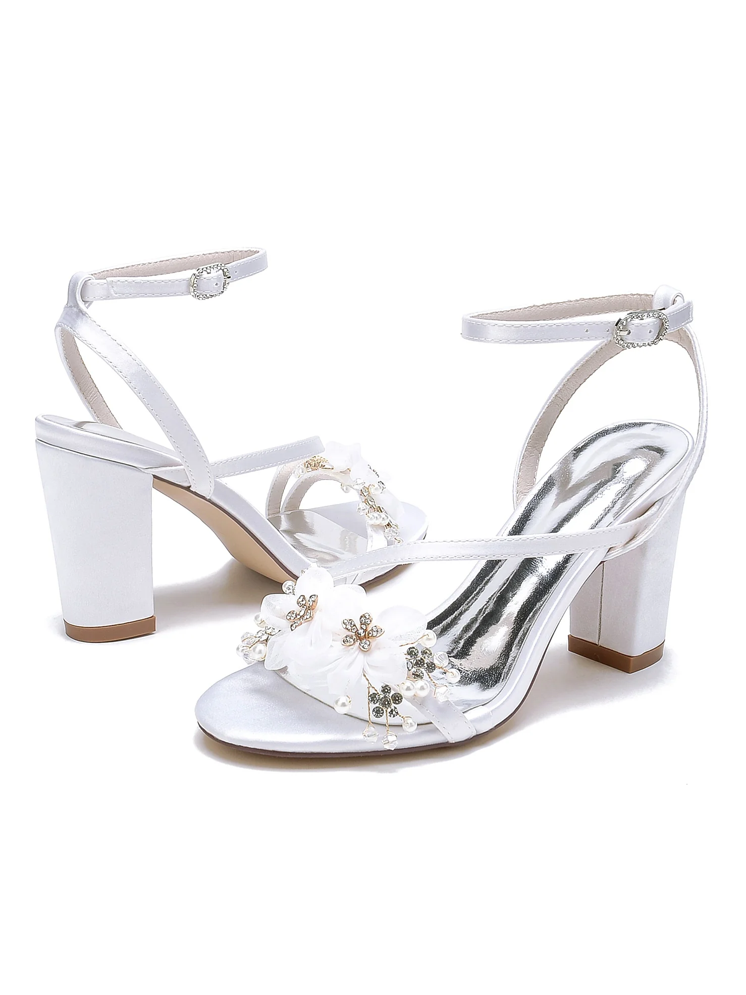 Women's  Rhinestone High Heel Open Toe Bridesmaid Shoes - QUGEX