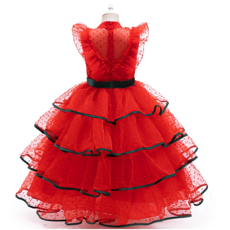 Ball-Gown Jewel Neck Sleeveless Tea-Length Flower Girl Dress with Lace - QUGEX