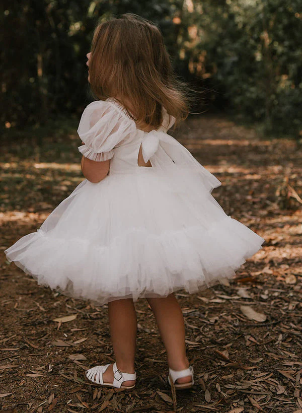A-Line/Princess Girl Dresses with Bowknot - QUGEX