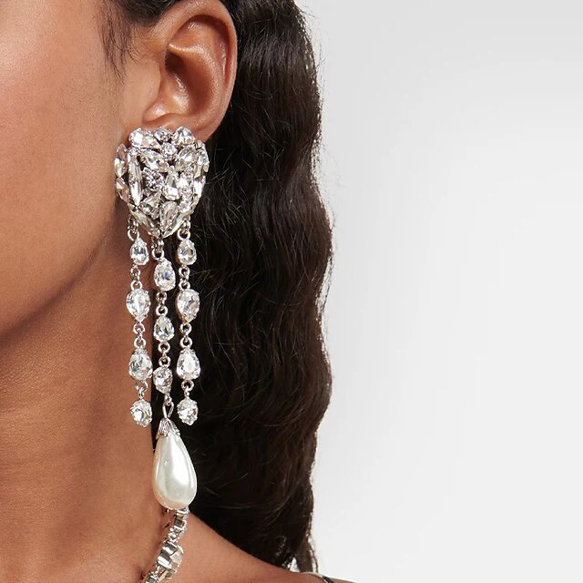 Women's Hoop Earrings Geometrical Heart Precious Luxury Sweet - QUGEX