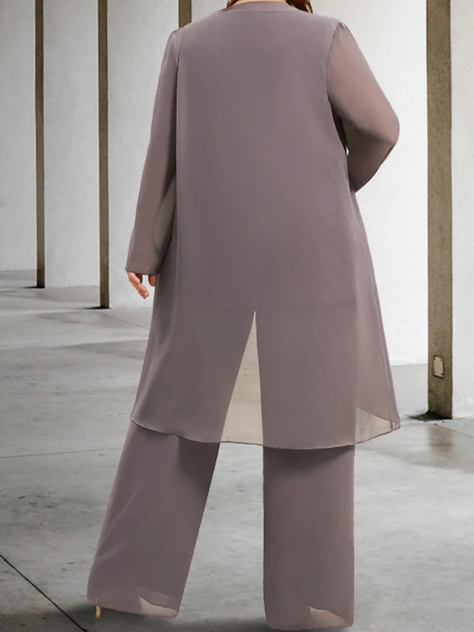 Chiffon Mother of the Bride Pantsuits with Jacket - QUGEX