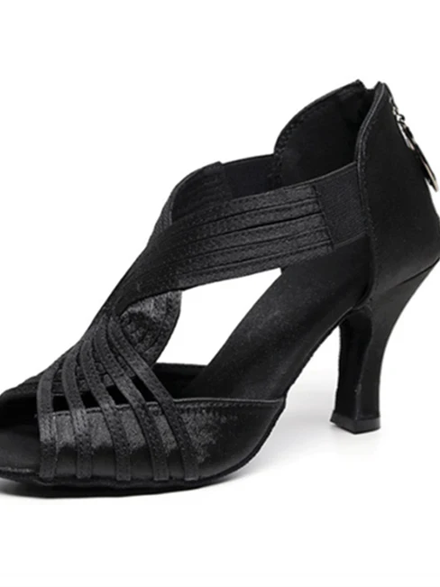 Women's Dancewear Shoes  Rhinestone Sparkling Glitter Buckle High Heel Peep Toe Bridal Shoes - QUGEX