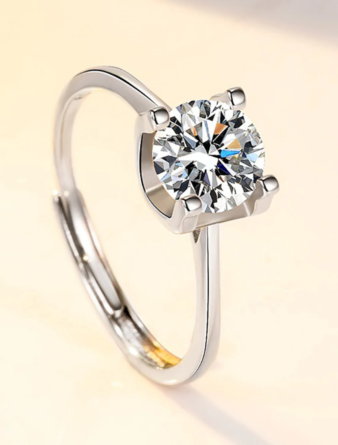 Ring Wedding Geometrical Silver Rhinestone S925 Sterling Silver Stylish Simple Luxury - QUGEX