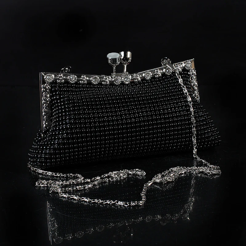 Cat's Eye Diamond-Encrusted Aluminum Sheet Clutch Bags - QUGEX