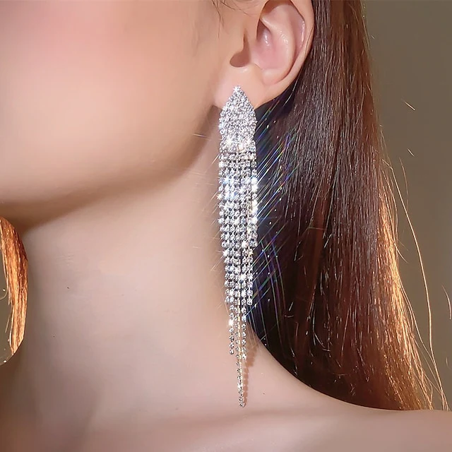 Elegant Stylish Drop Earrings Fine Jewelry Tassel Fringe - QUGEX