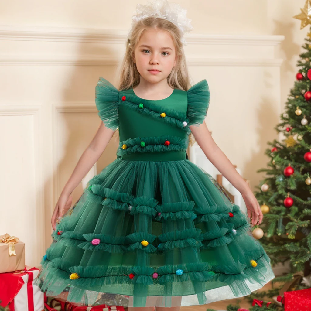 Ball-Gown Scoop Neck Short Sleeves Knee-Length Flower Girl Dress with Lace - QUGEX