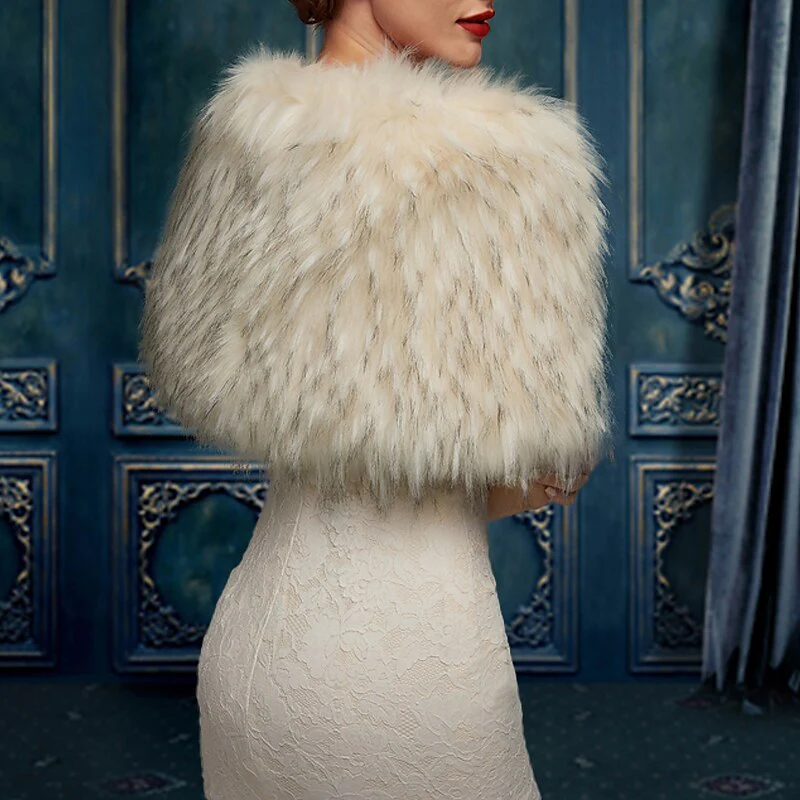 Women's Wedding Bridal Sleeveless Wrap/Shawls With Pure Color - QUGEX