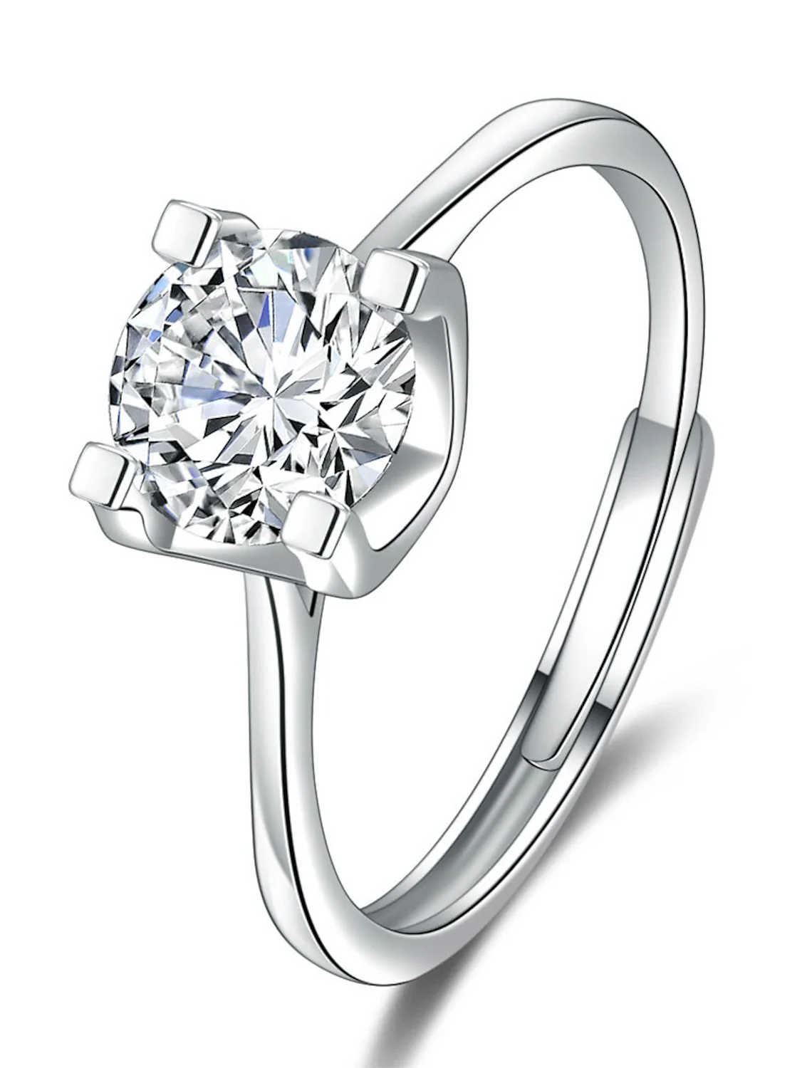 Ring Wedding Geometrical Silver Rhinestone S925 Sterling Silver Stylish Simple Luxury - QUGEX