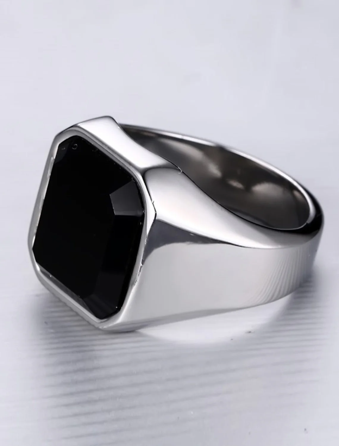 Men's Casual Daily Emerald Cut Rings - QUGEX