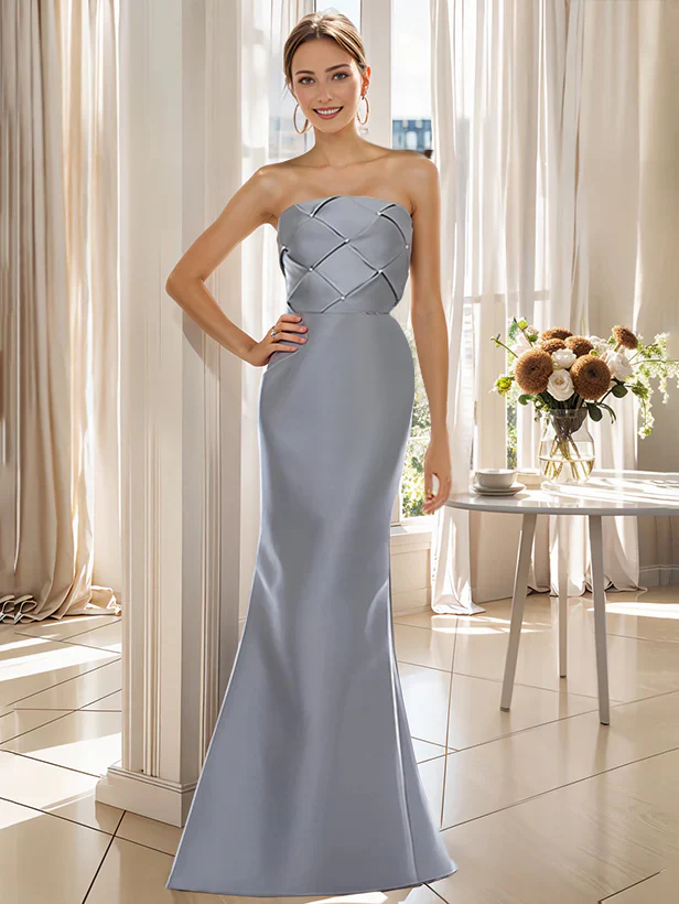 Trumpet 2 Pieces Floor-Length Mother of the Bride  & Groom Dresses with Wrap - QUGEX