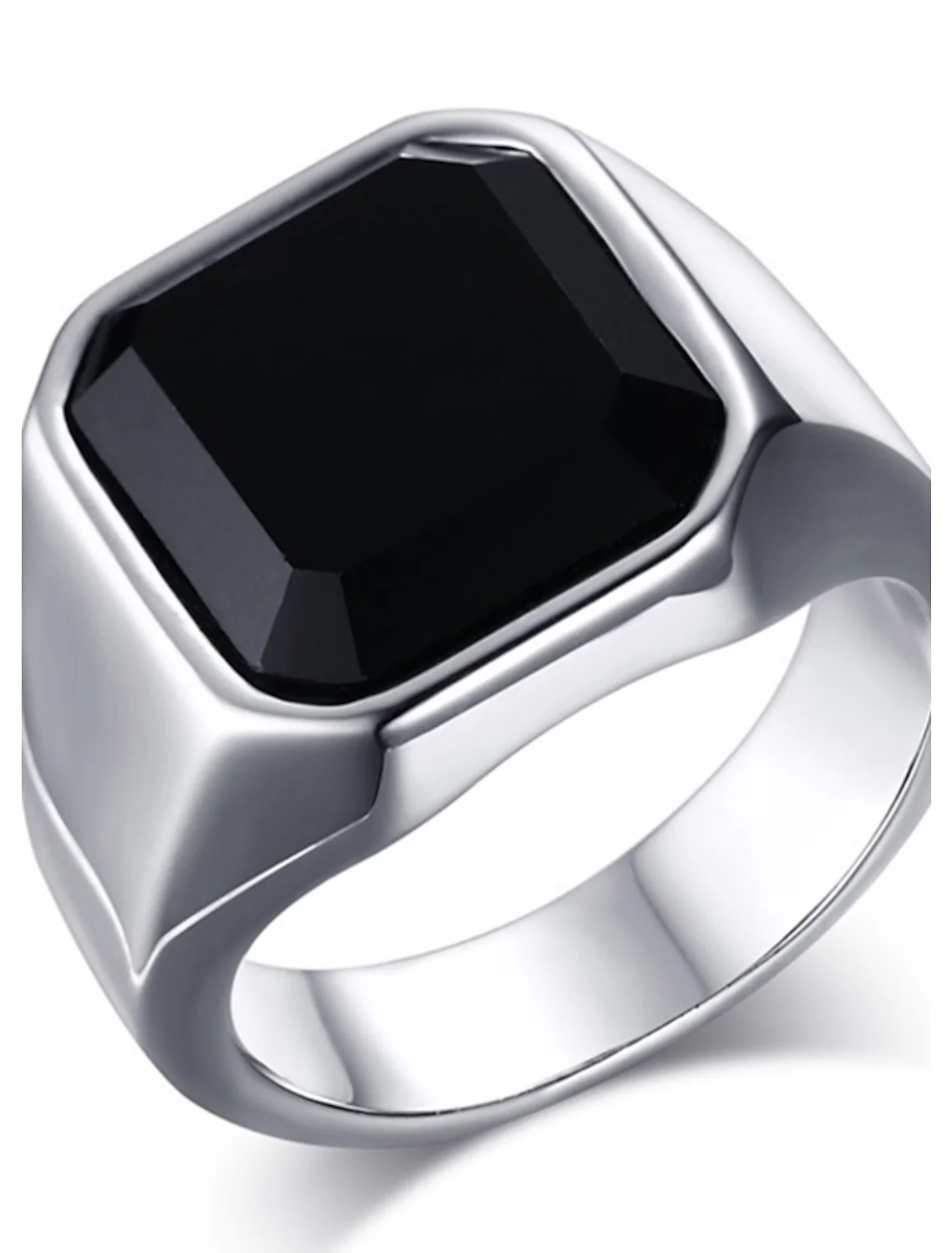 Men's Casual Daily Emerald Cut Rings - QUGEX