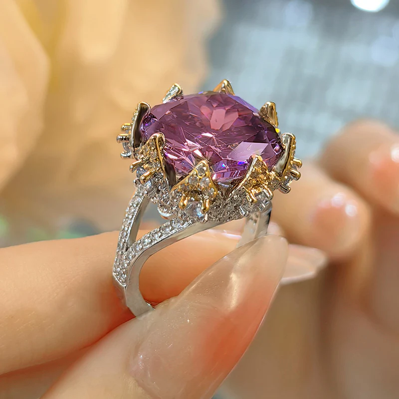 Vintage Luxury Square Bird Nest Gemstone Ring - QUGEX