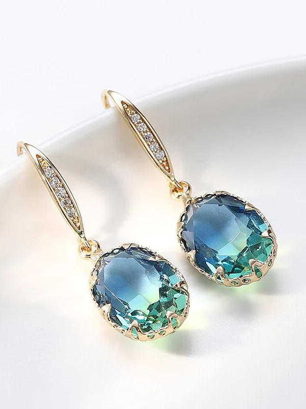 Stud Drop Earrings For Women's Wedding Work Daily Simple Luxury Earrings - QUGEX