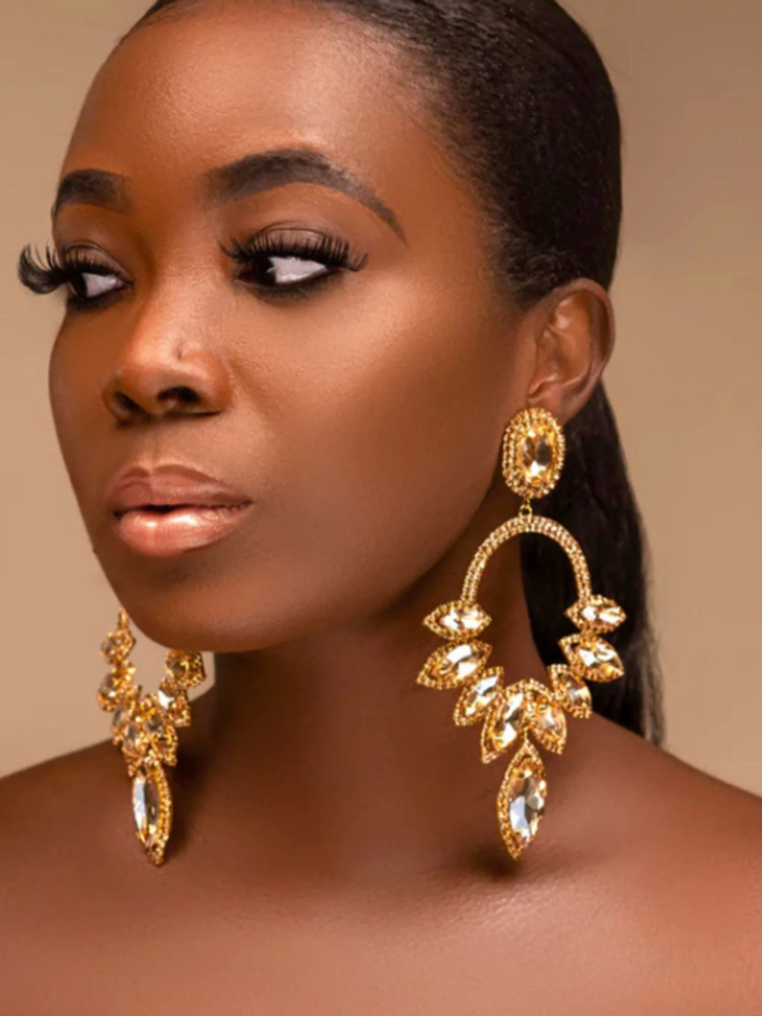 Women's Luxury Colorful Sparkling Diamonds Drop Earrings - QUGEX