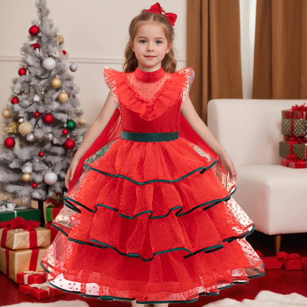 Ball-Gown Jewel Neck Sleeveless Tea-Length Flower Girl Dress with Lace - QUGEX