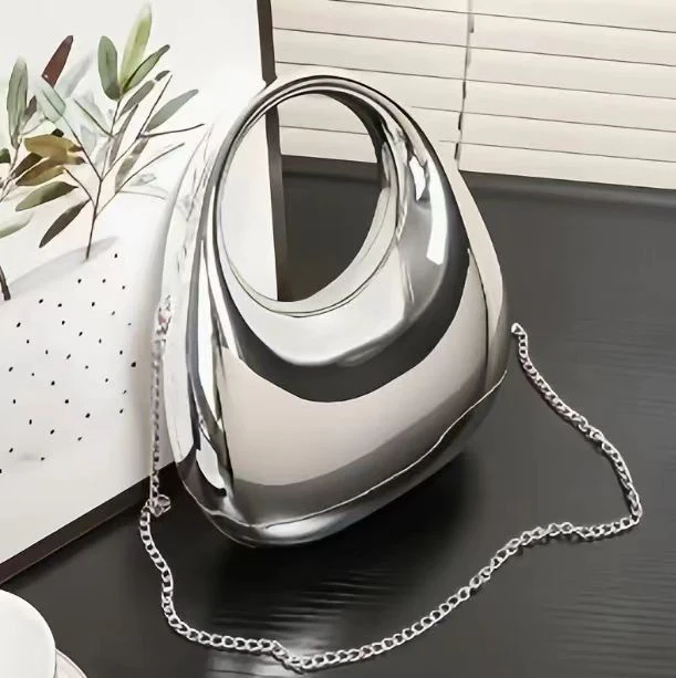 Gold Fashion High-End Acrylic Evening Chain Dumpling Bag - QUGEX