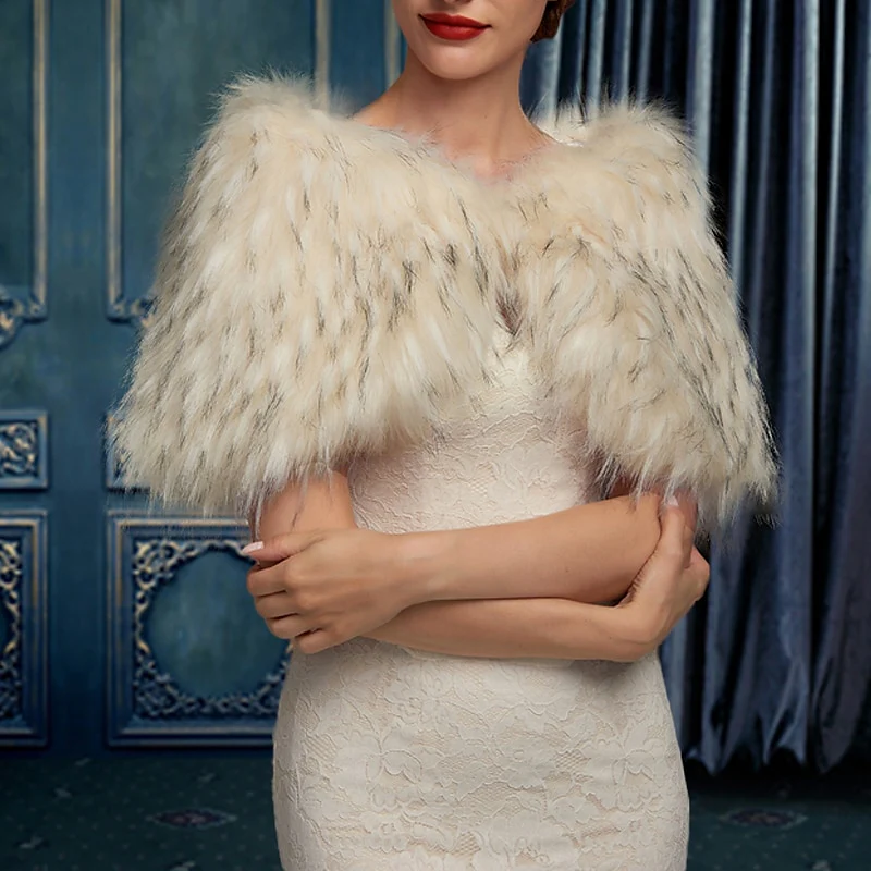 Women's Wedding Bridal Sleeveless Wrap/Shawls With Pure Color - QUGEX