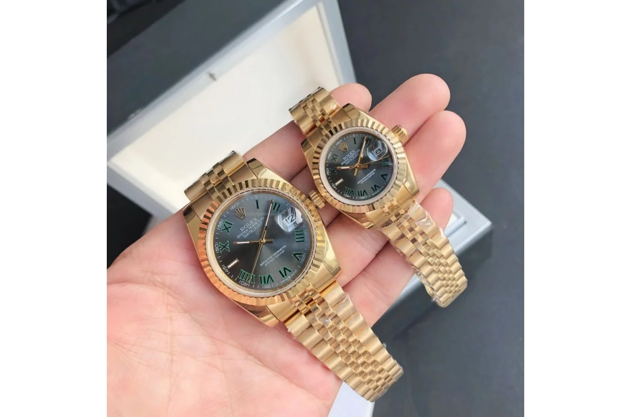 Couple Watches Rolex Datejust 36/28mm RG/RG Jubilee Bracelet