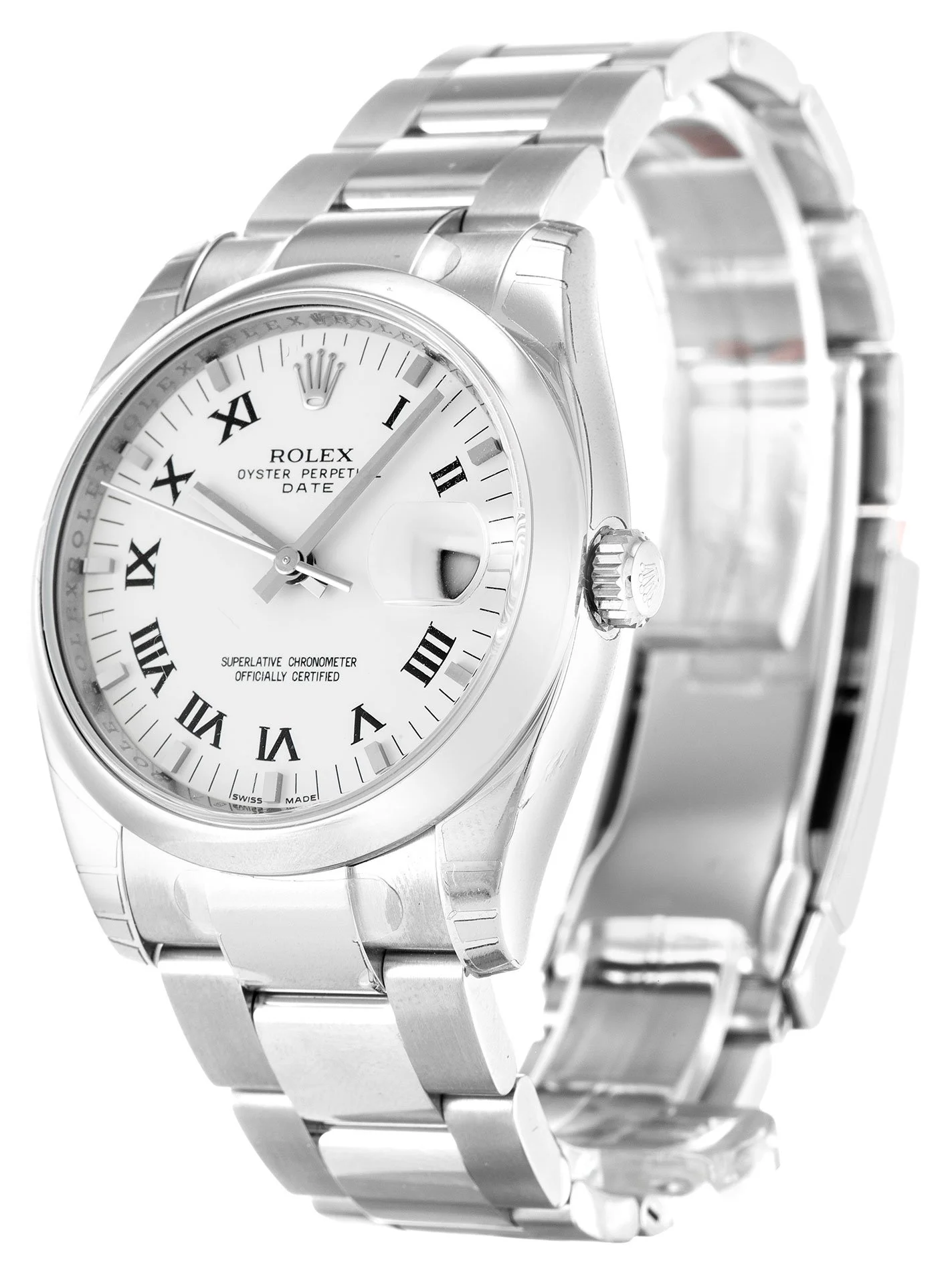 Rolex Oyster Perpetual Date 34mm White Dial 115200
