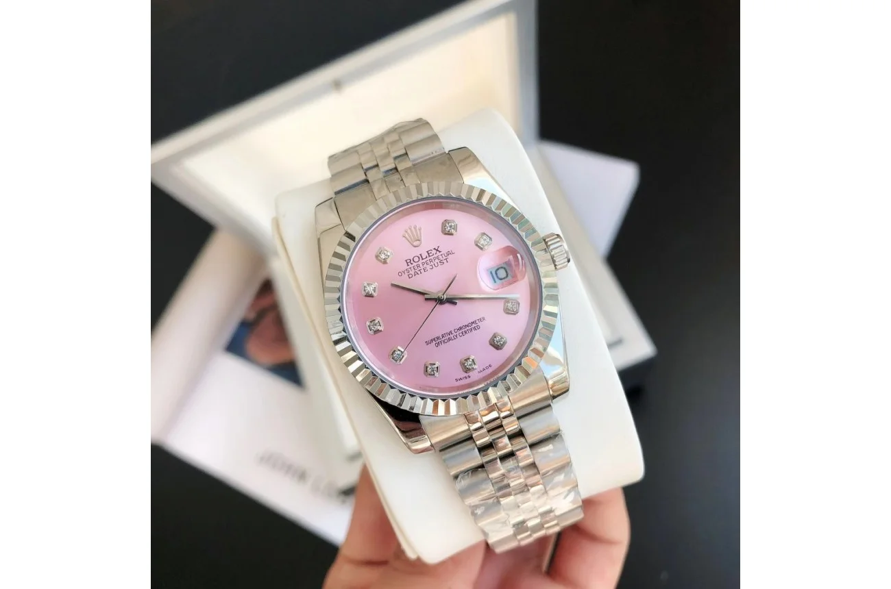 Couple Watches Rolex Datejust 36/28mm SS/SS Jub Pink/Dial