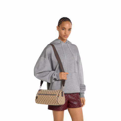 GG canvas small cylinder bag ‎834455FAEPT9753