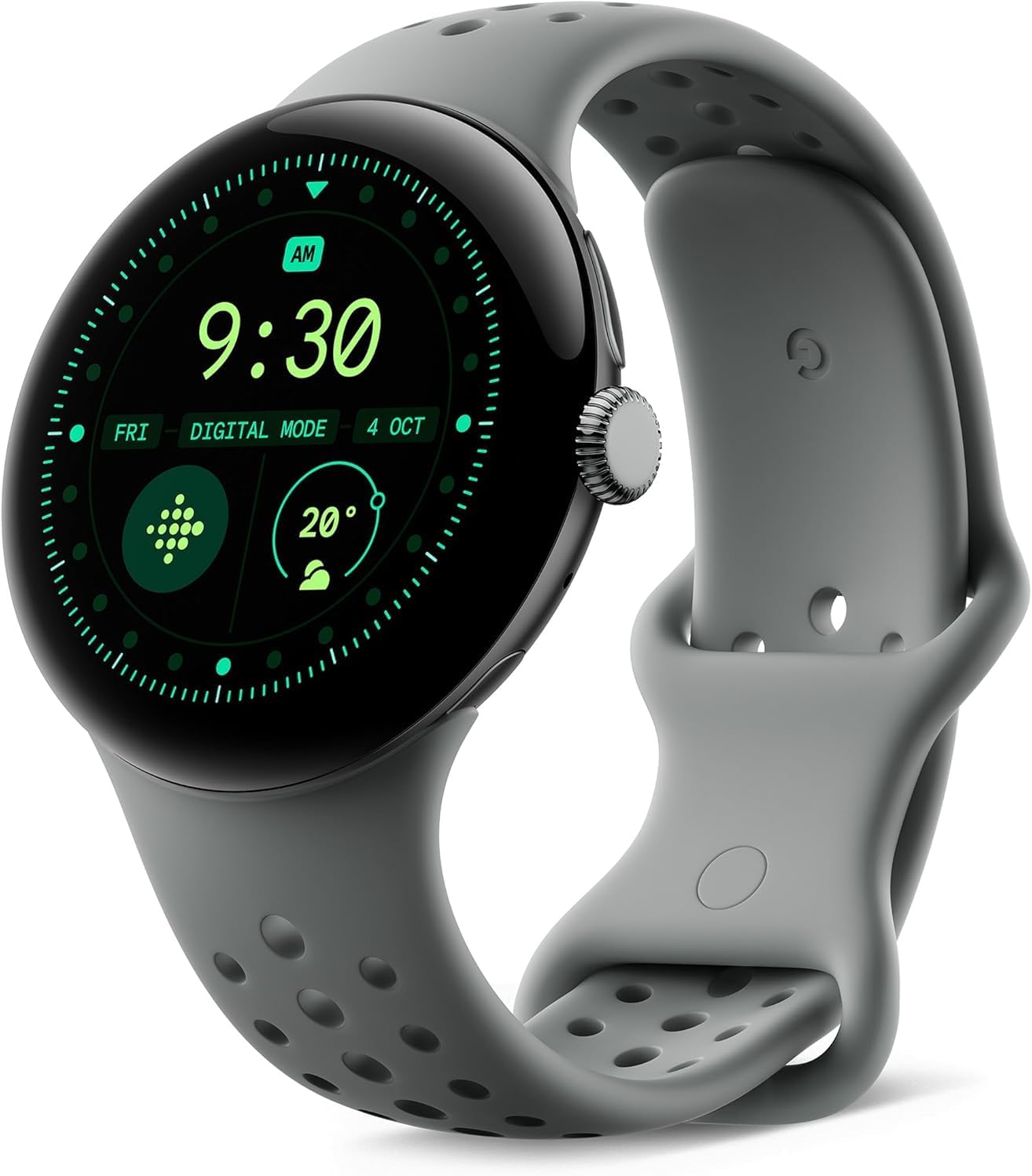 Google Pixel Watch 3 (45 mm) – smartwatch z systemem Android ze śledzeniem tętna, zaawansowane bieganie z Fitbit, Fitness Insights, 24-godzinna bateria – matowa czarna aluminiowa obudowa – pasek