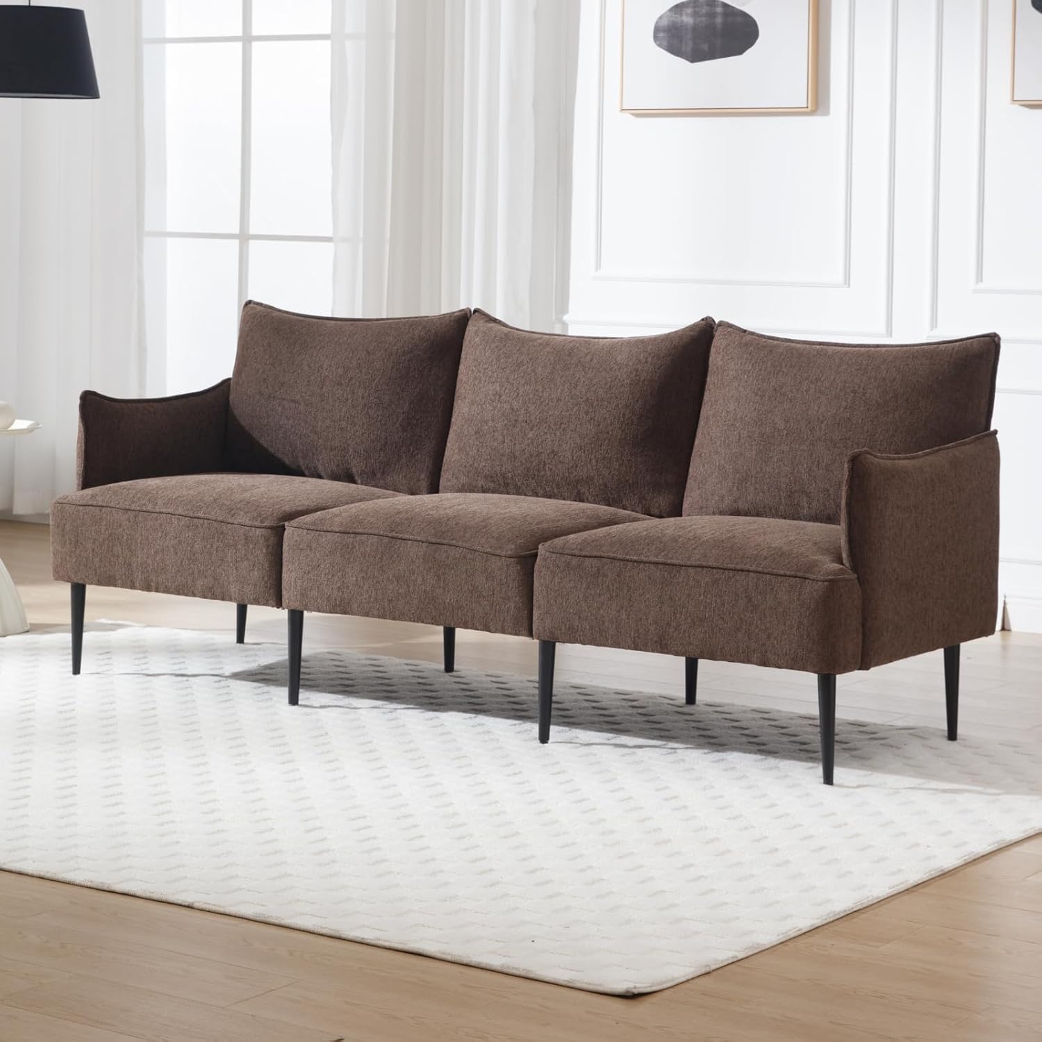 chairus Sofa 2-osobowa do salonu skóra PU segmentowa sofa kanapa tapicerowana sofa kanapa sofa sofa sette (ciemnoszara-2)