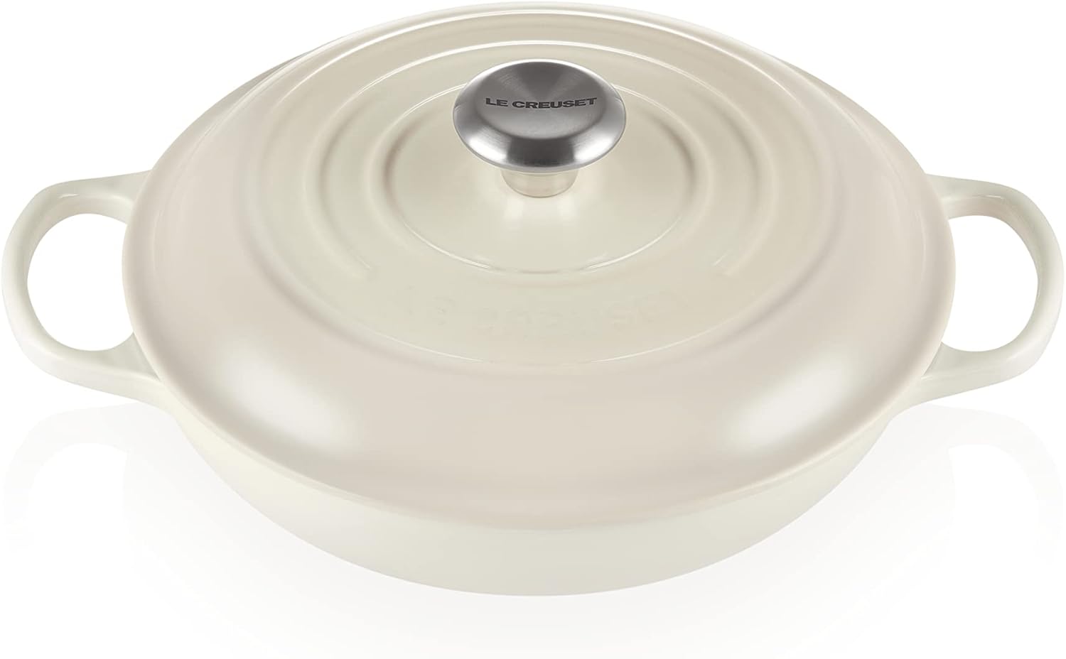 Le Creuset Signature żeliwny garnek Gourmet, okrągły, Ø 30 cm, 3,5 l, do wszystkich rodzajów kuchenek włącznie z indukcyjnymi, 5,55 kg, czerwony piec