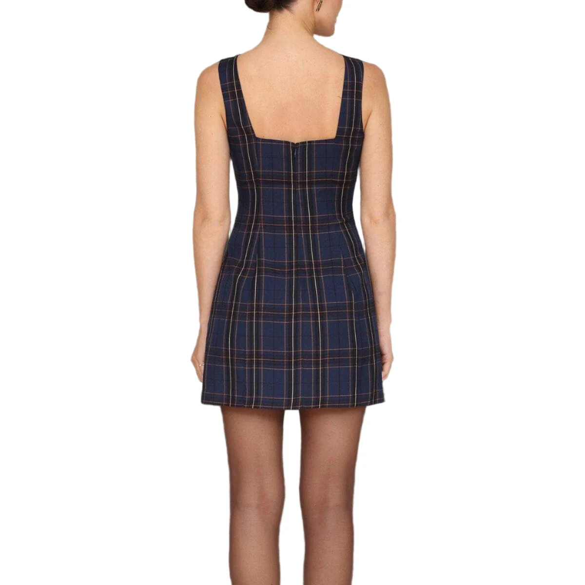 Blue Plaid Mini Dress
