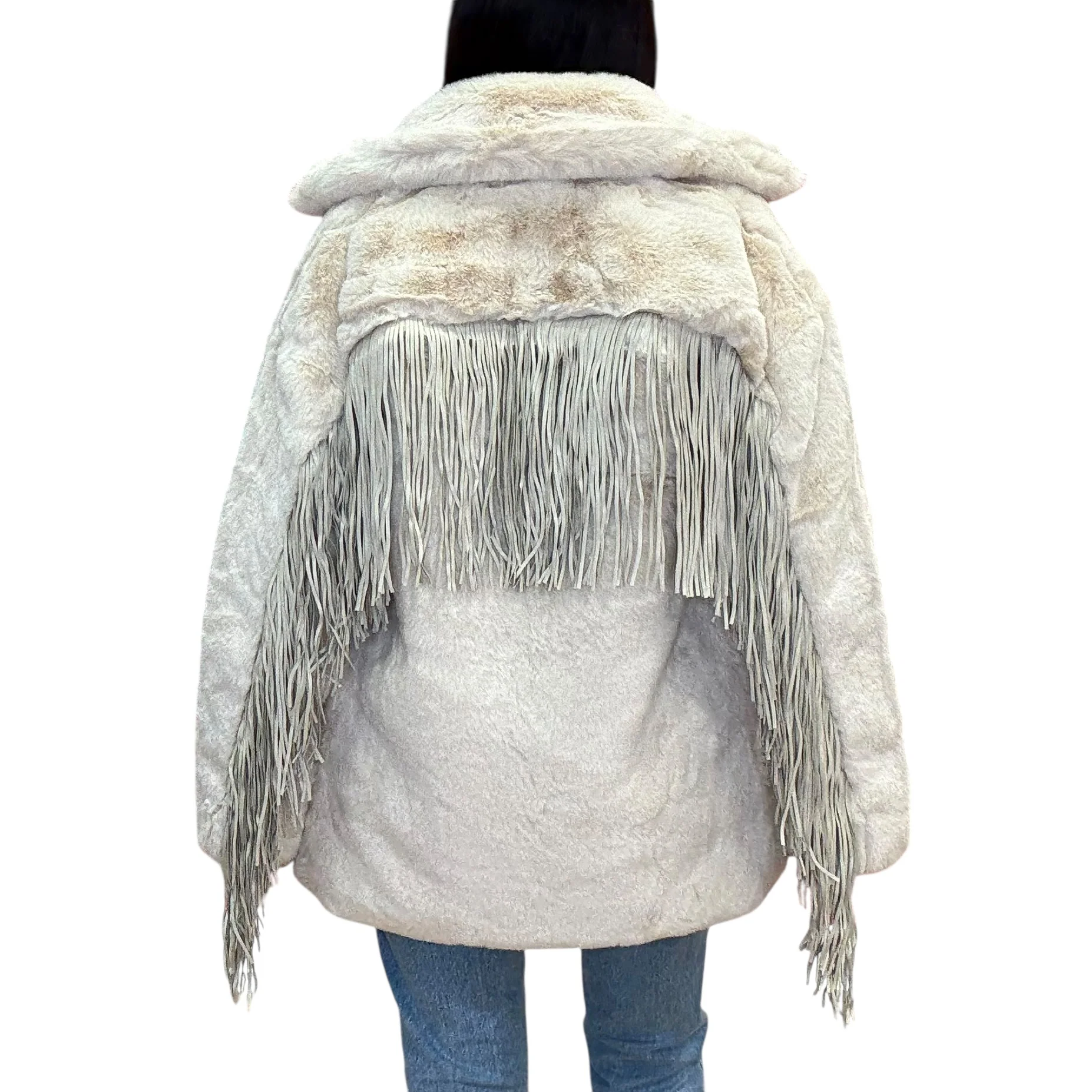 Vanilla Moonlight Faux Fur Fringe Jacket
