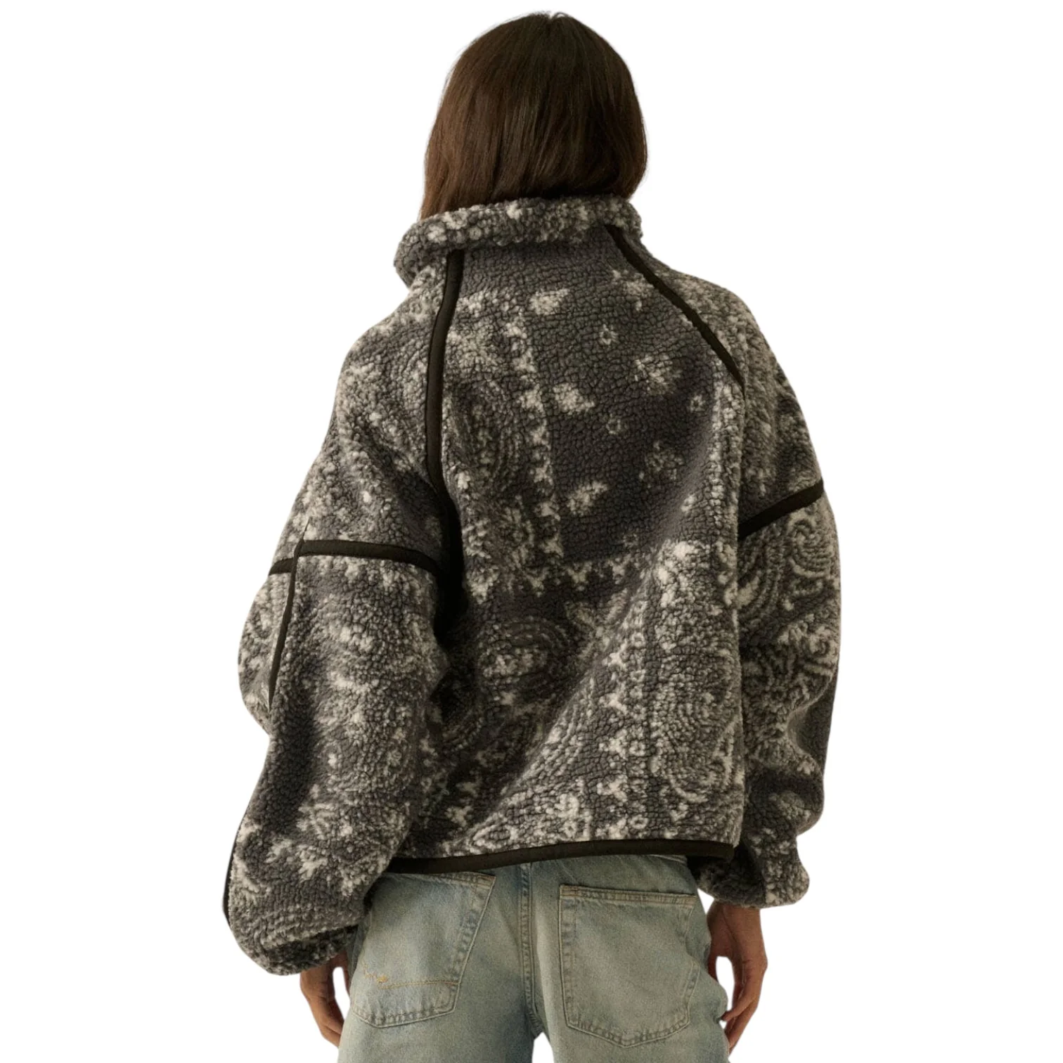 Bandana Sherpa Half-Zip Pullover