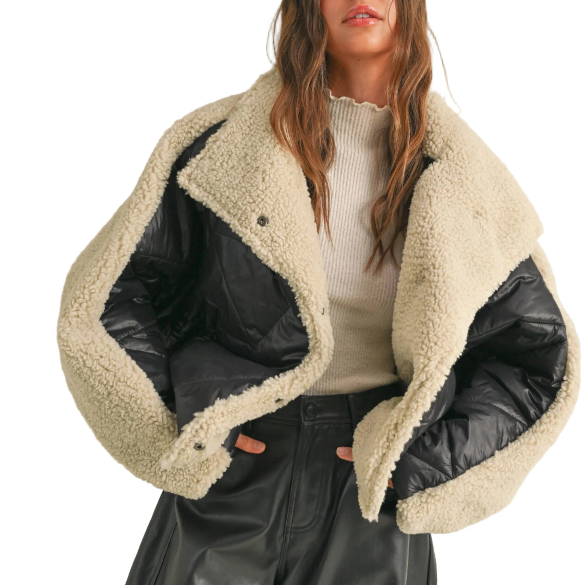 Shearling Trim Quilted Jacket