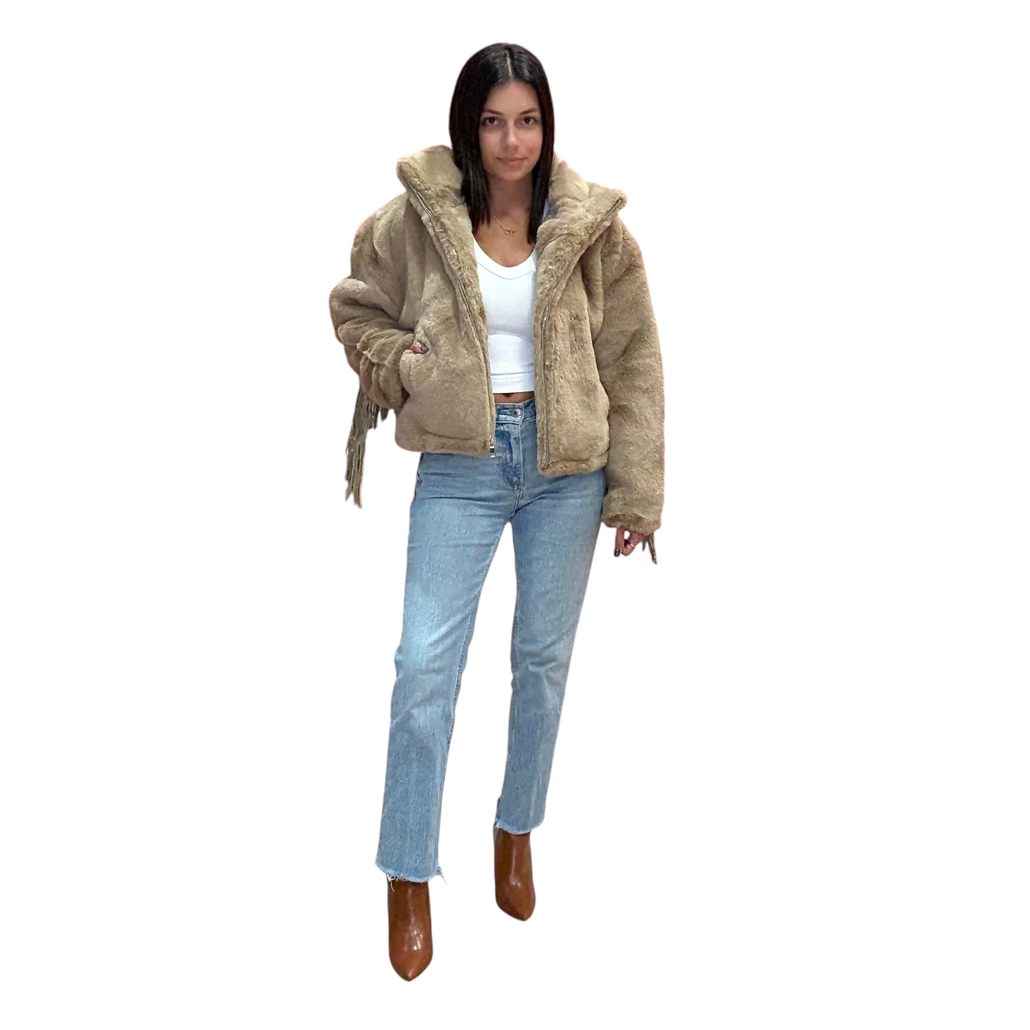 Stardust Faux Fur Fringe Jacket