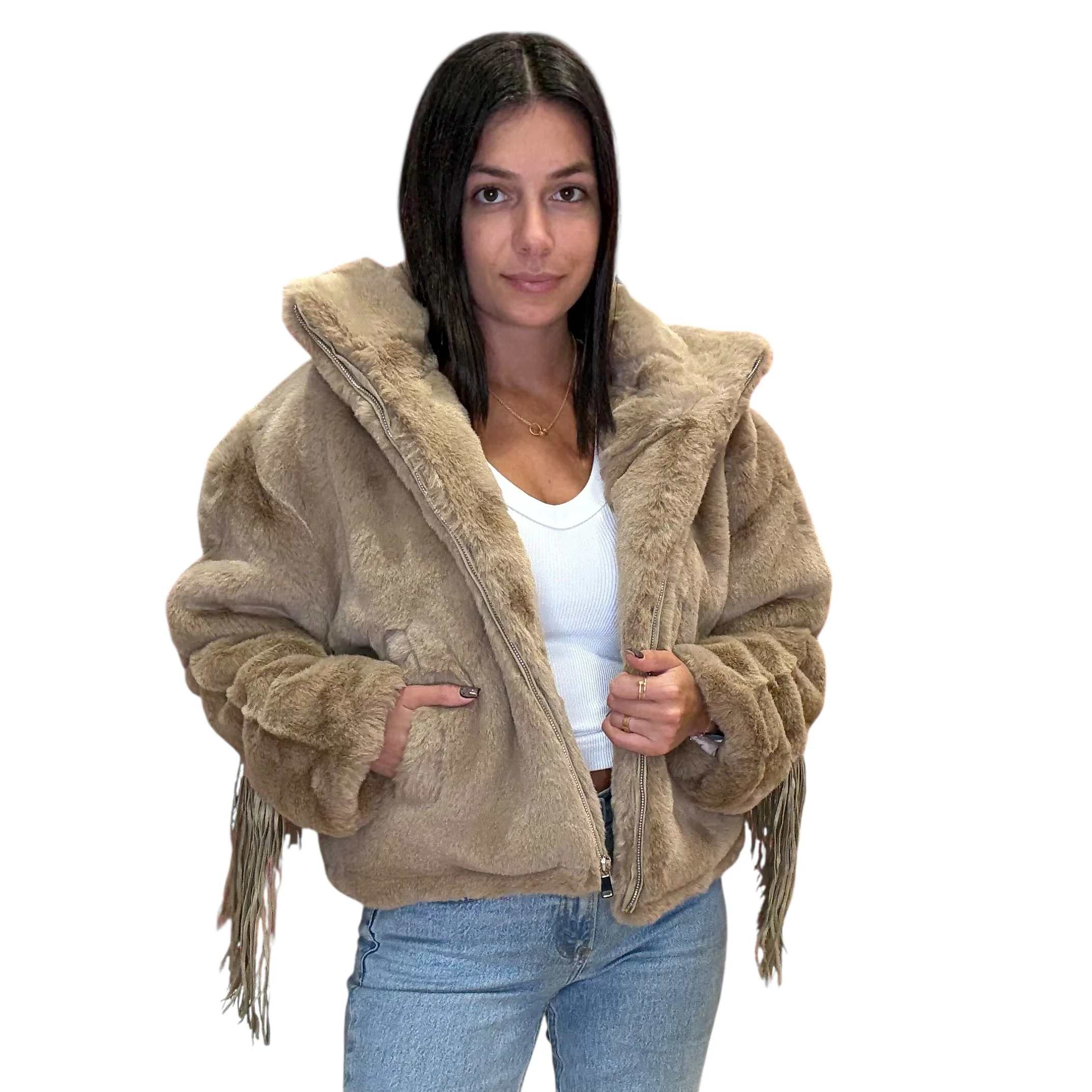 Stardust Faux Fur Fringe Jacket