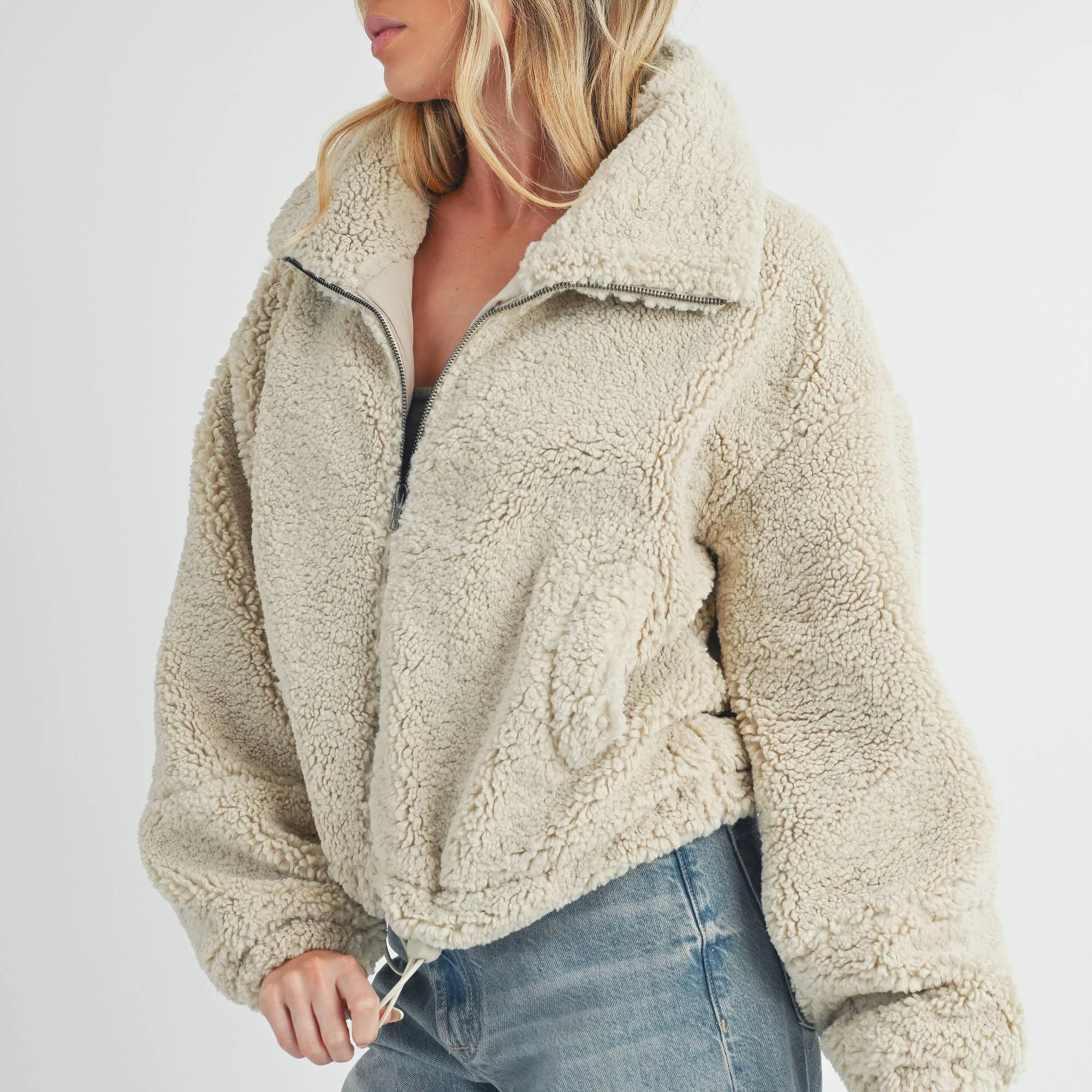 Bone Sherpa Zip Jacket