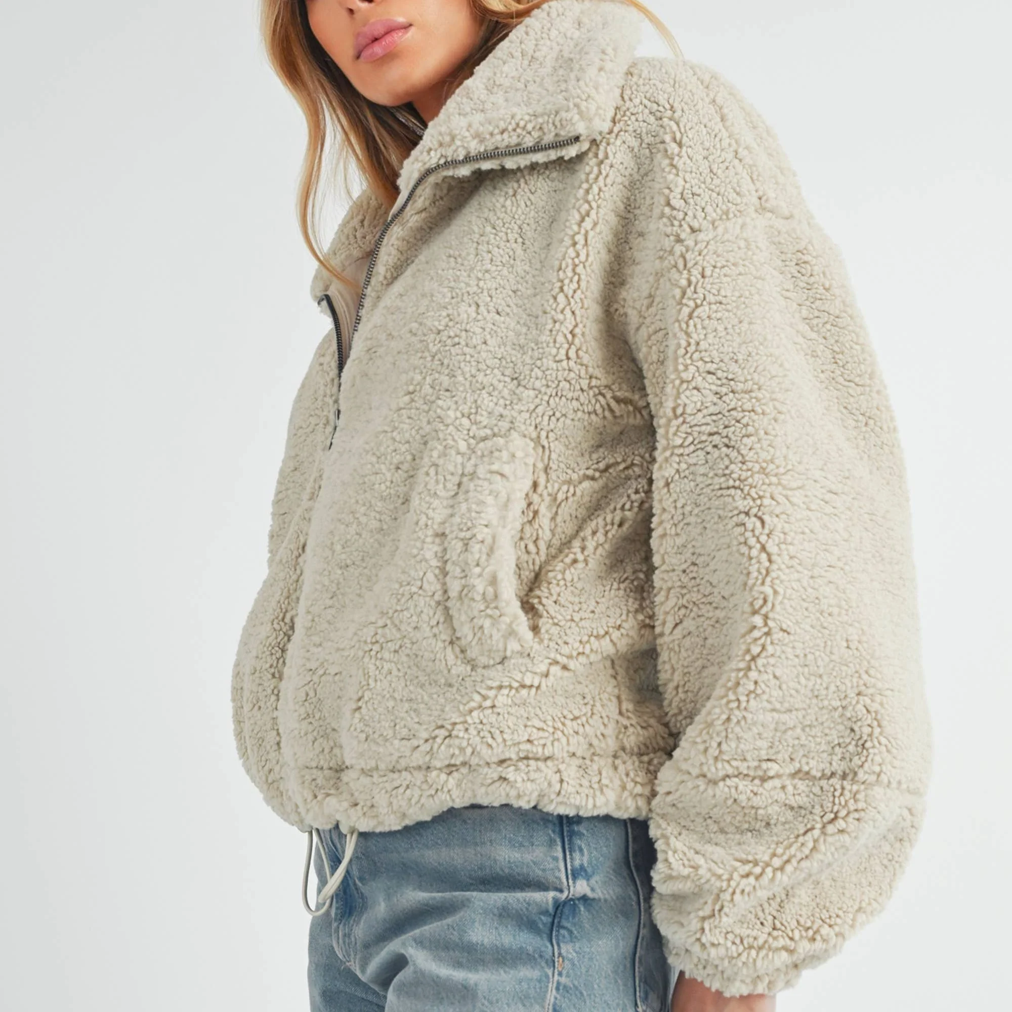 Bone Sherpa Zip Jacket