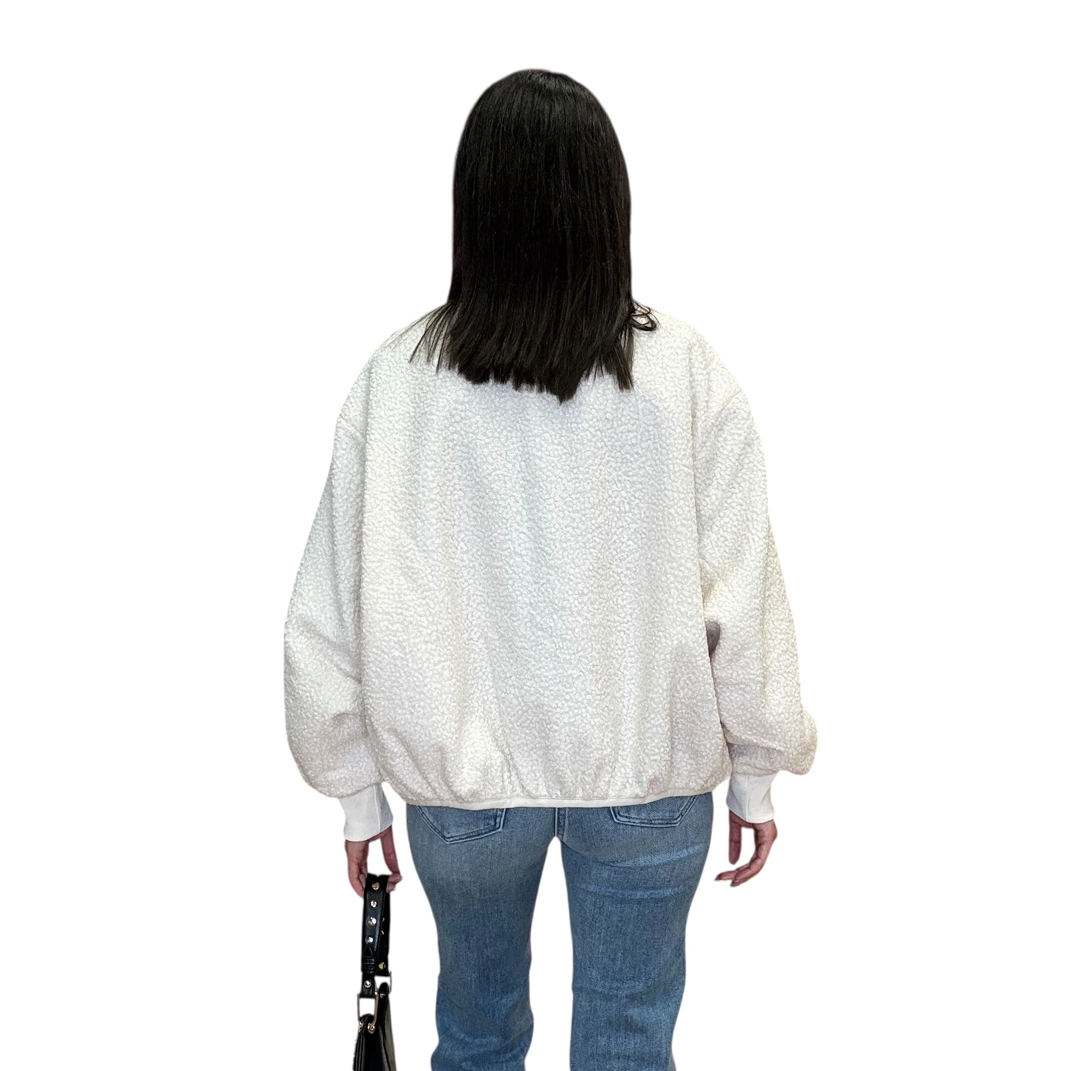 Cream Sherpa Bomber Jacket