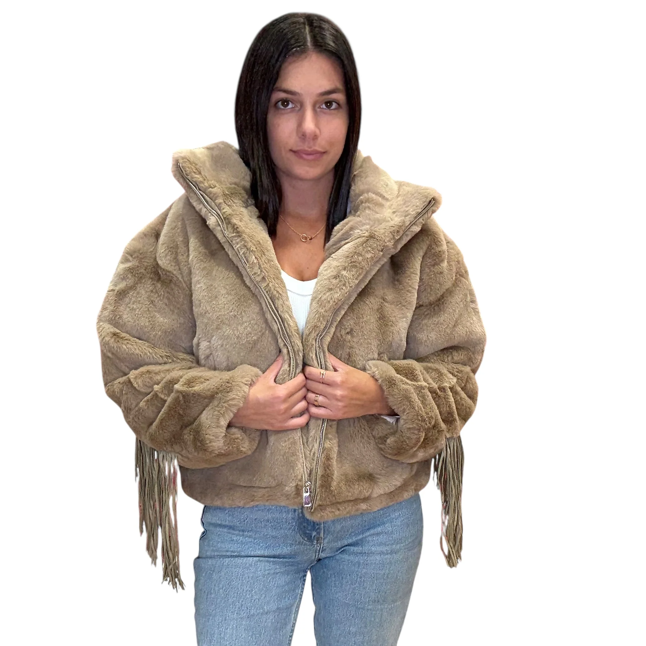 Stardust Faux Fur Fringe Jacket