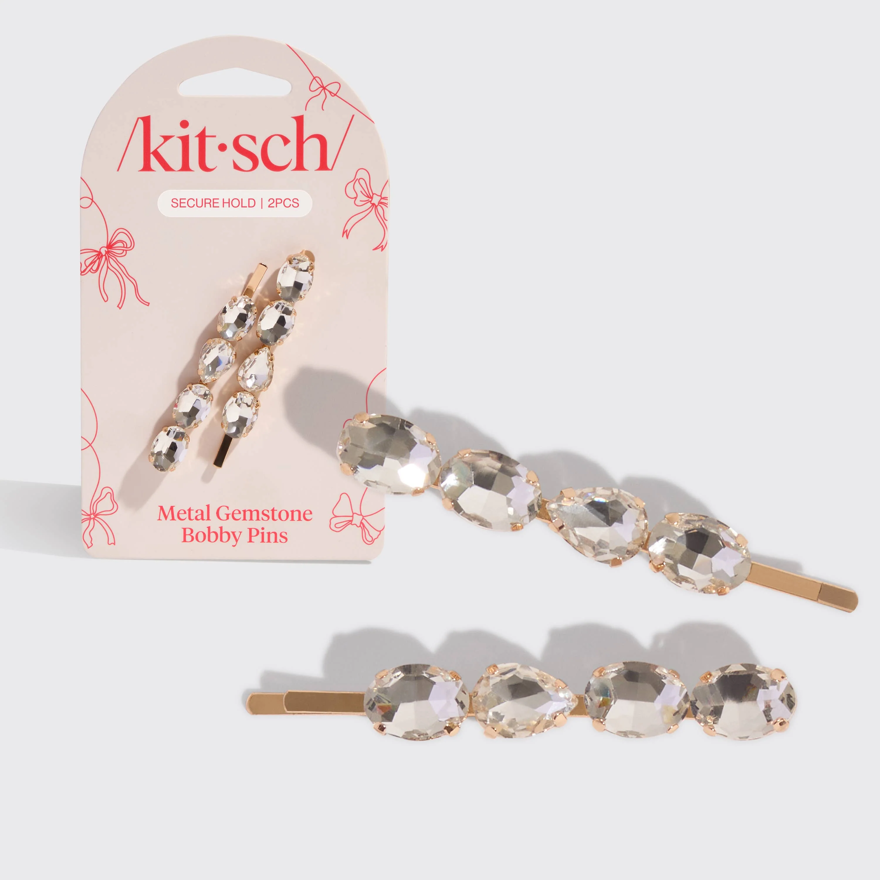 Kitsch Holiday Gemstone Bobby Pins
