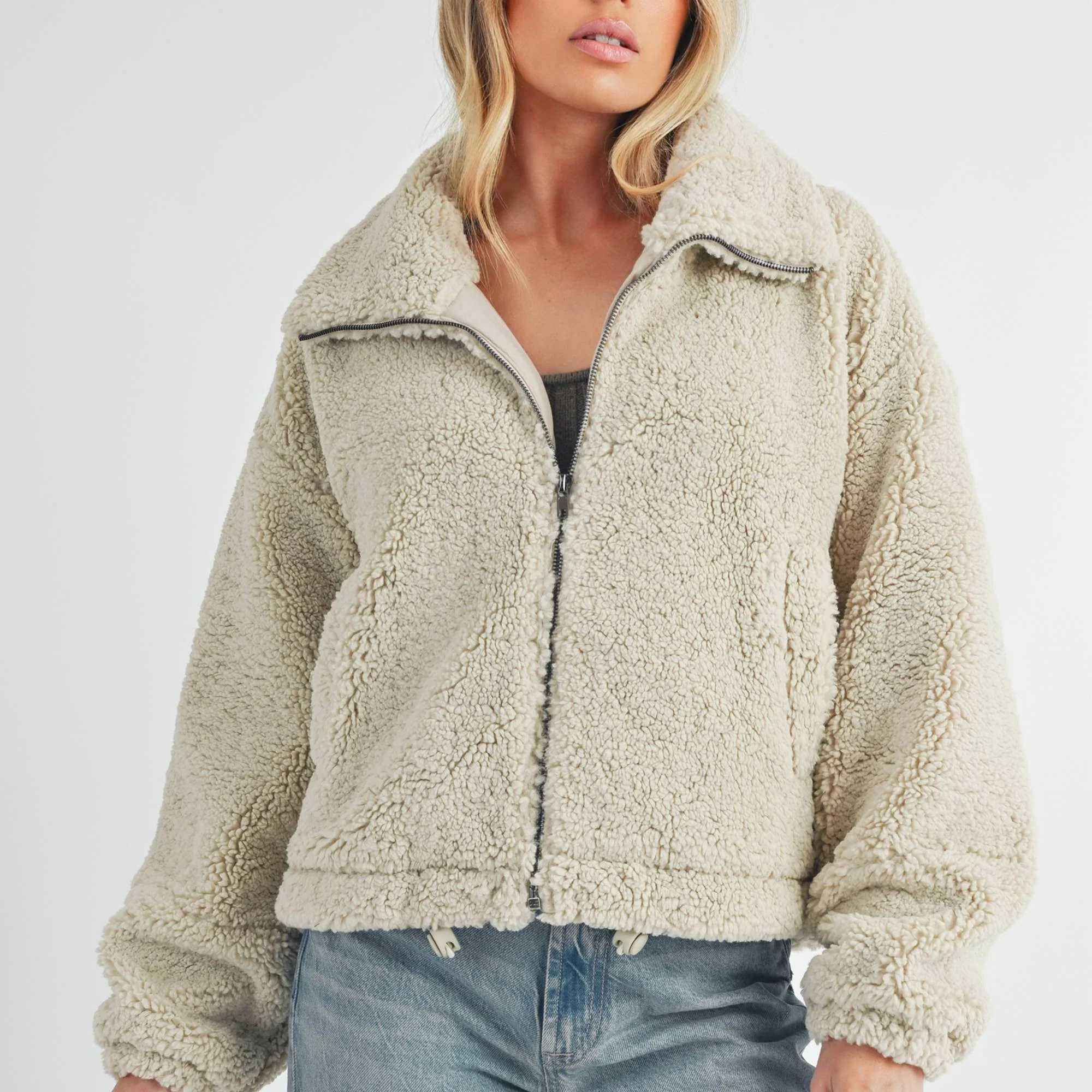 Bone Sherpa Zip Jacket