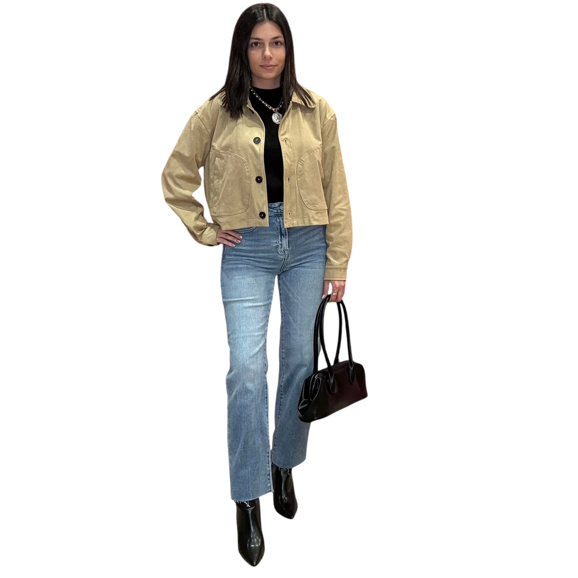 Camel Suede Pocket Jacket