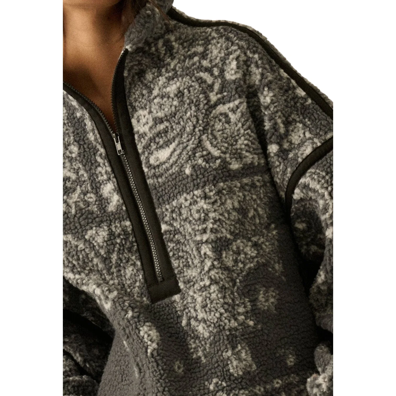 Bandana Sherpa Half-Zip Pullover