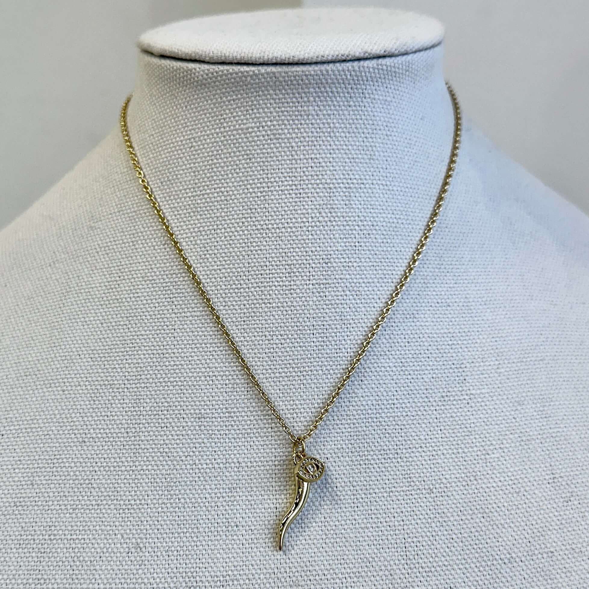 Give ‘Em The Horn Gold Necklace - Gold