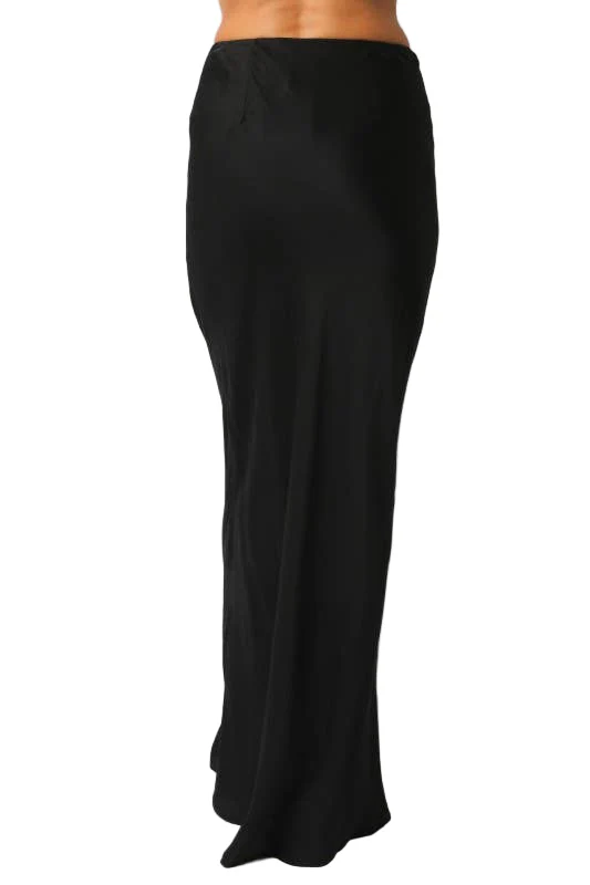 Midnight Satin Maxi Skirt