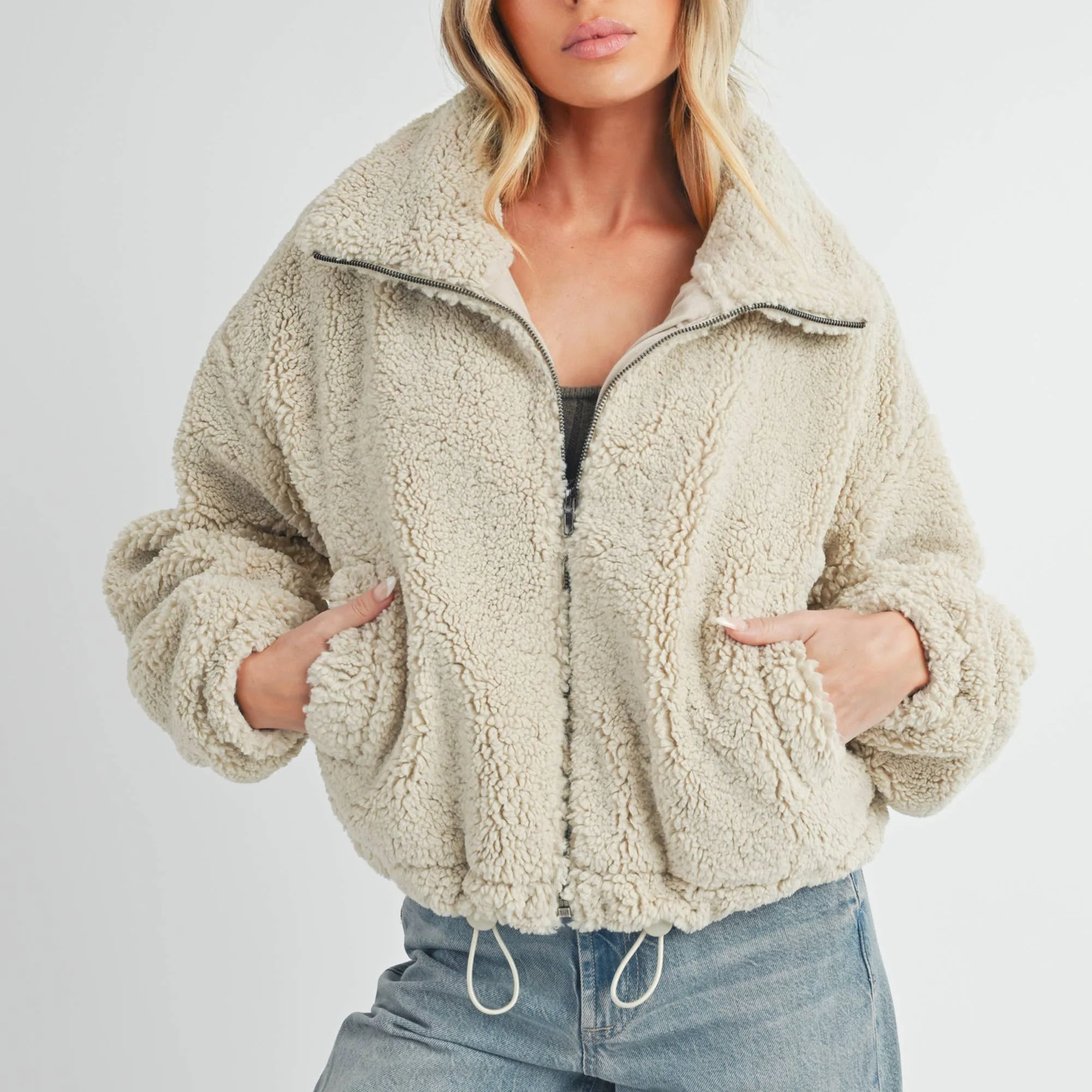 Bone Sherpa Zip Jacket