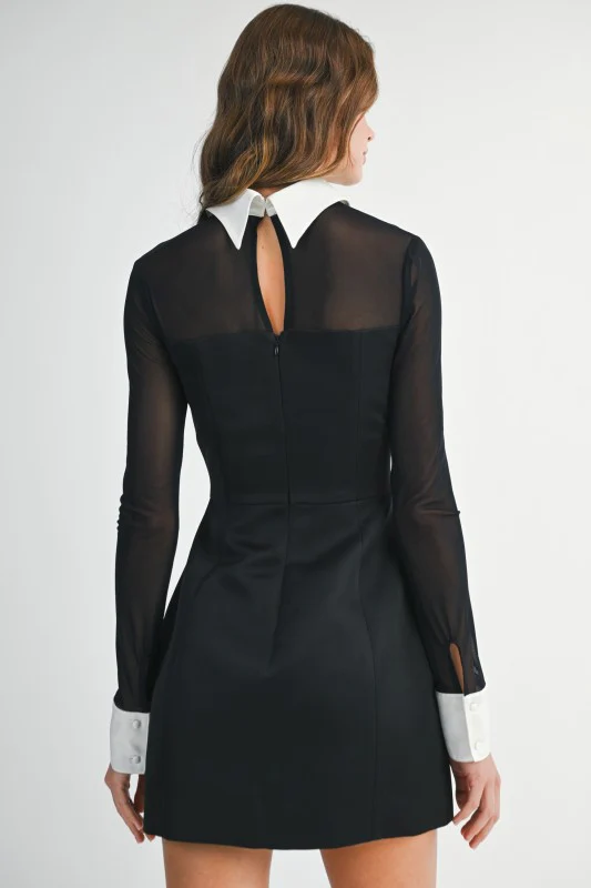 Sheer Sleeve Sweetheart Mini Dress