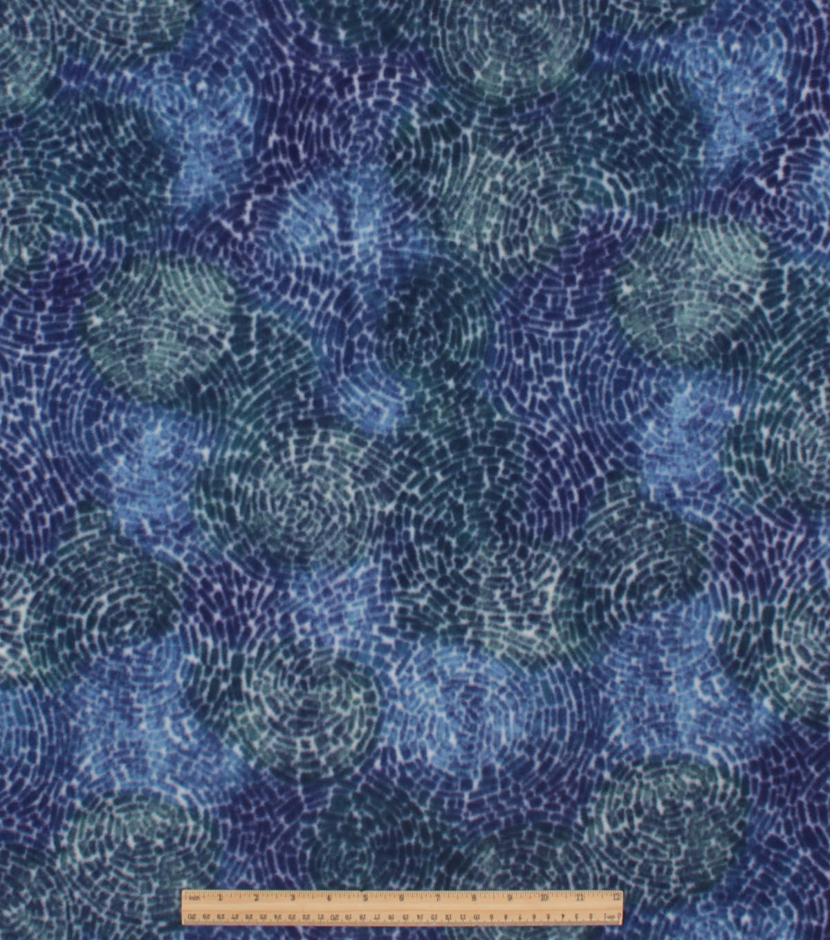 Blue Abstract Swirl Anti Pill Plush Fleece Fabric